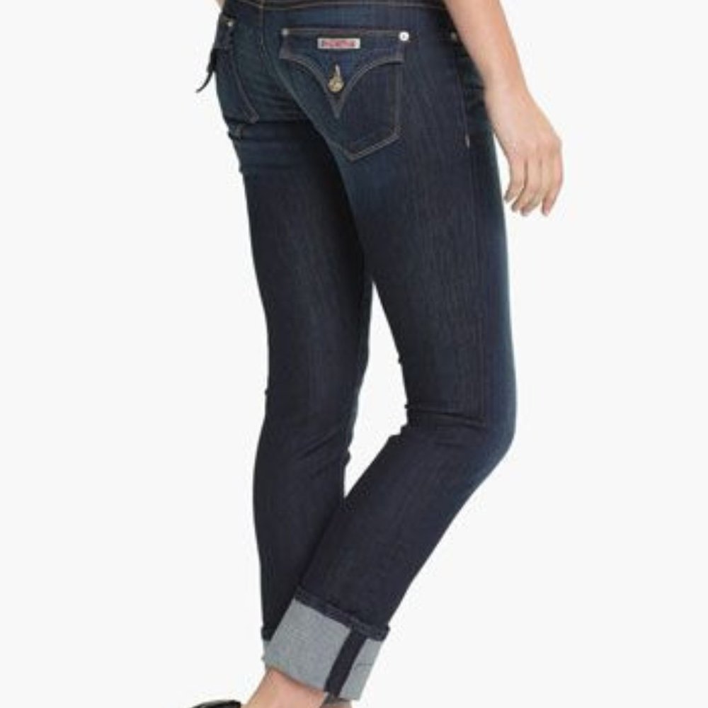HUDSON Ginny Crop Straight with Cuff Blue Jeans Size 27